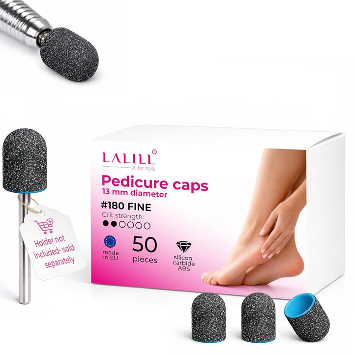LALILL Schleifkappen LUX 50 Stück – Grafit Fräskappen für Nagelfräser – Maniküre, Pediküre & Podolog