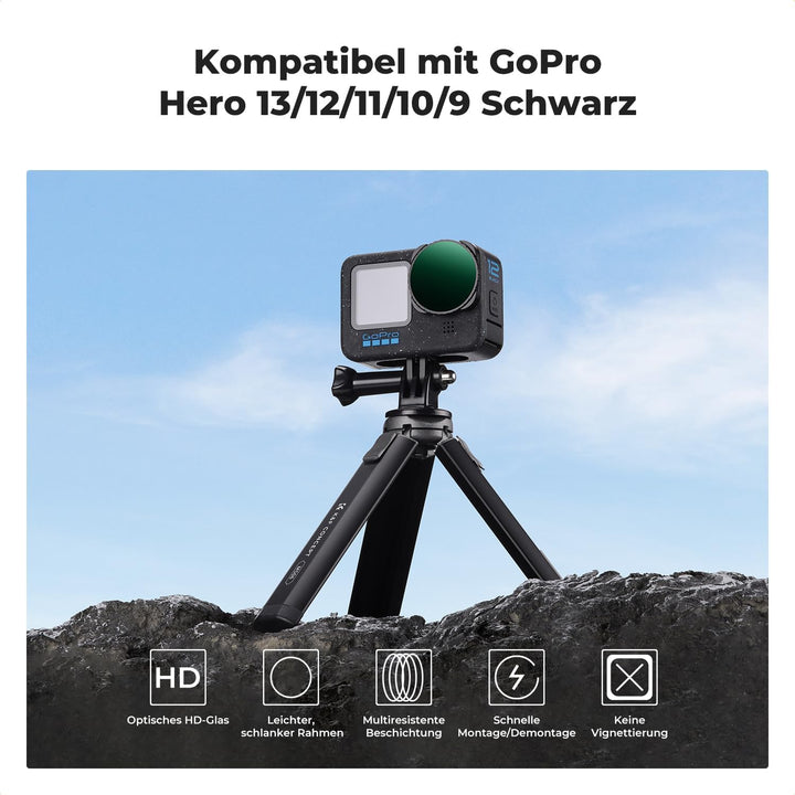 K&F Concept Variable ND32-512 Filter Kompatibel mit GoPro Hero 13 Schwarz, Neutraldichte Zubehör Lig