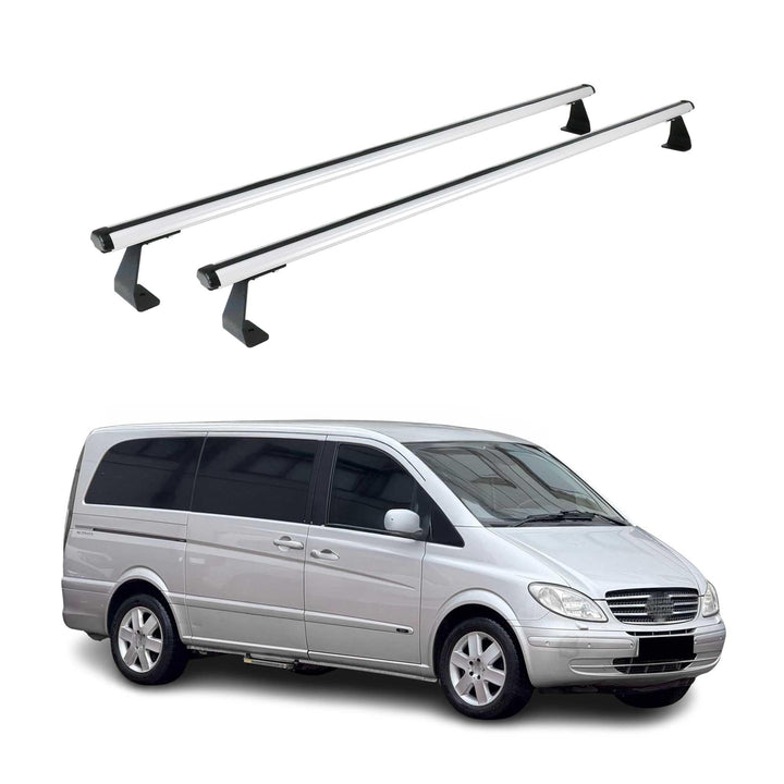 OMAC Heavy Duty Dachträger Querträger kompatibel mit Mercedes Vito W639 2003-2014 – 2 Stangen – Alum