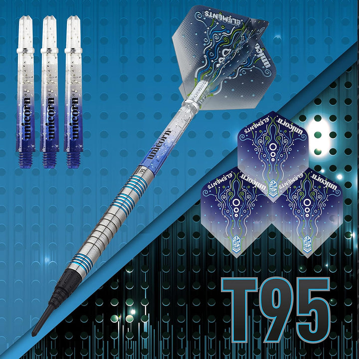 Unicorn Core XL T95 Dartpfeile mit weicher Spitze 22 g blau, 22 g blau