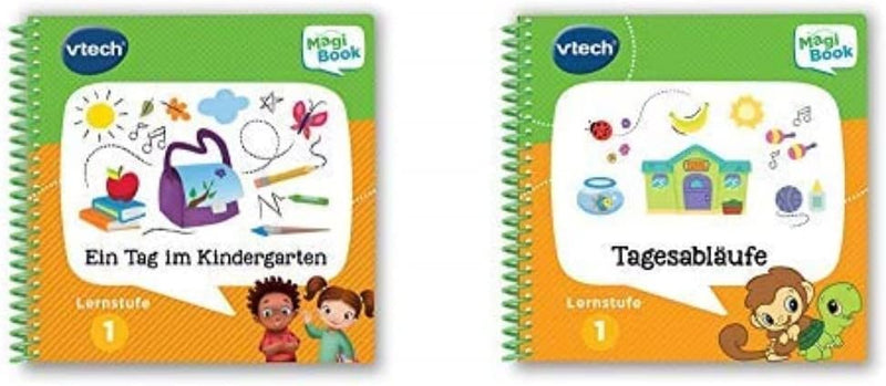 Vtech 80-481204 Lernstufe 1 - EIN Tag im Kindergarten MagiBook Lernbücher, Mehrfarbig & 80-480804 -