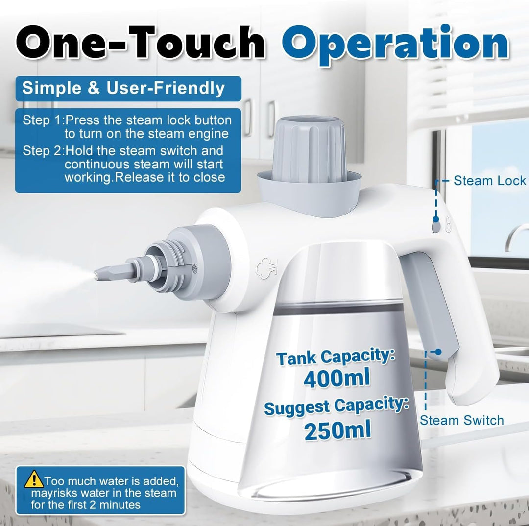 Dampfreiniger Handgerät, 400ml Handdampfreiniger Steam Cleaner Dampfreiniger FüR Alles Auto Fenster