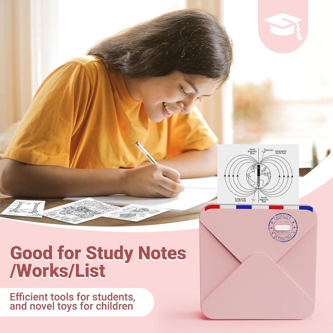 Omezizy Mini Drucker für Smartphone, M02S Mini Sticker Drucker, Bluetooth Thermodrucker, Mini Fotodr