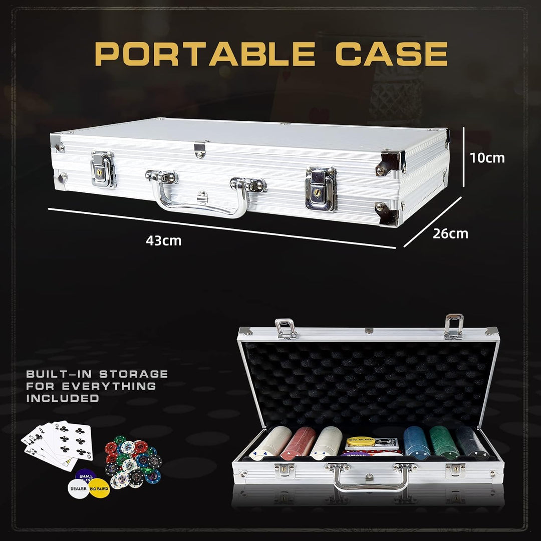 CCLIFE 360 PCS Pokerset Profi Pokerspiel inkl. Pokerkoffer Pokerdecks Dealer Button Poker Set Pokerc
