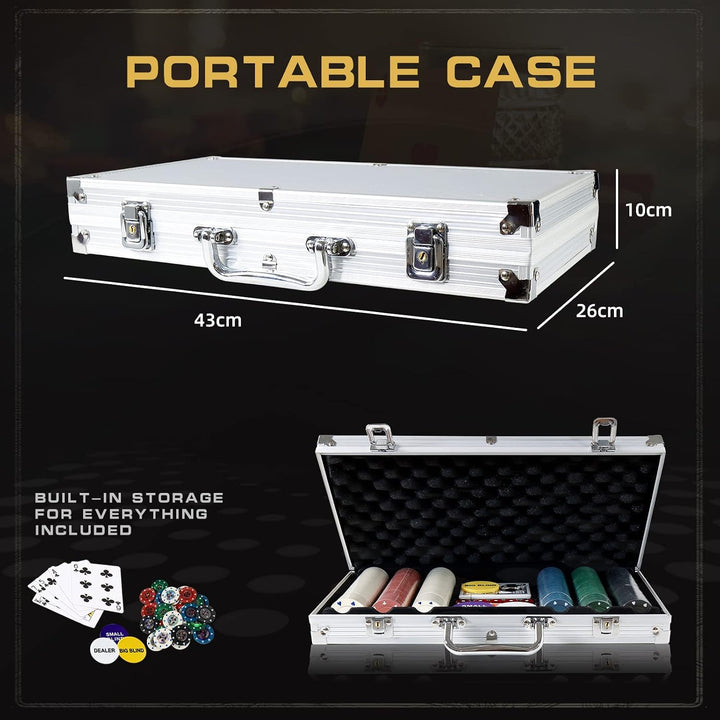 CCLIFE 360 PCS Pokerset Profi Pokerspiel inkl. Pokerkoffer Pokerdecks Dealer Button Poker Set Pokerc