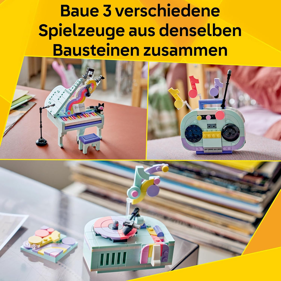 LEGO Creator 3-in-1-Set Deko-Klavier mit Katze - Retro Modellbau mit 3 Bauoptionen: Klavier, Radio o