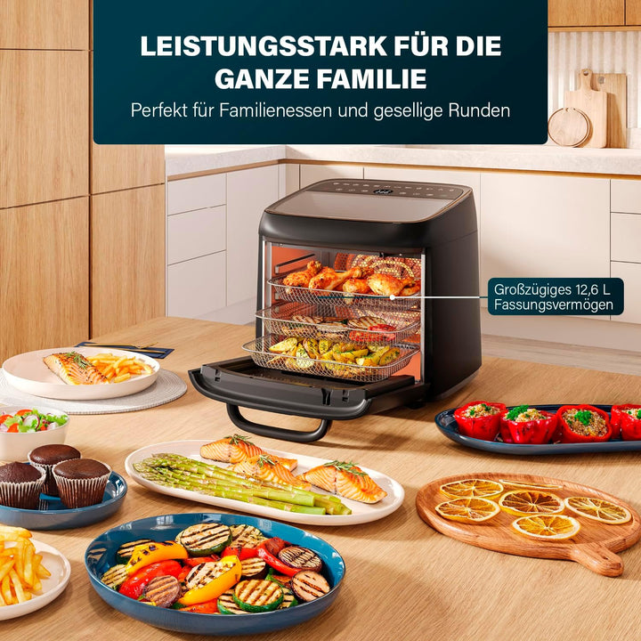 Princess Heissluftfritteuse Backofen Vision, 12,6 L Kapazität, 1800 W Leistung, Multifunktionales Ga
