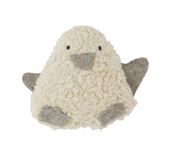 Efie Bio-Rassel Pinguin – aus Baumwollplüsch (kbA), gefüllt mit Schurwolle (kbT) – GOTS-zertifiziert