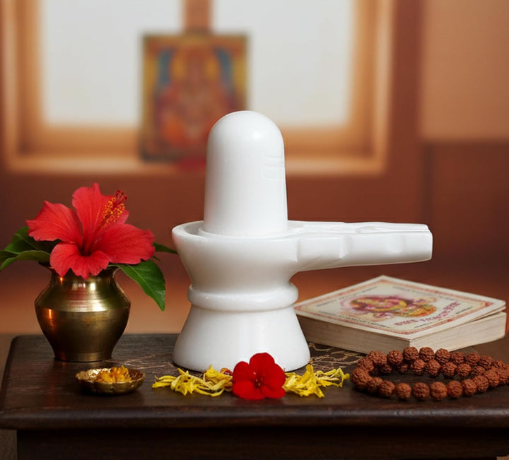 StonKraft Marmor Shiva Lingam/Shiv ling Idol Idol Statue (weisser Shiva)