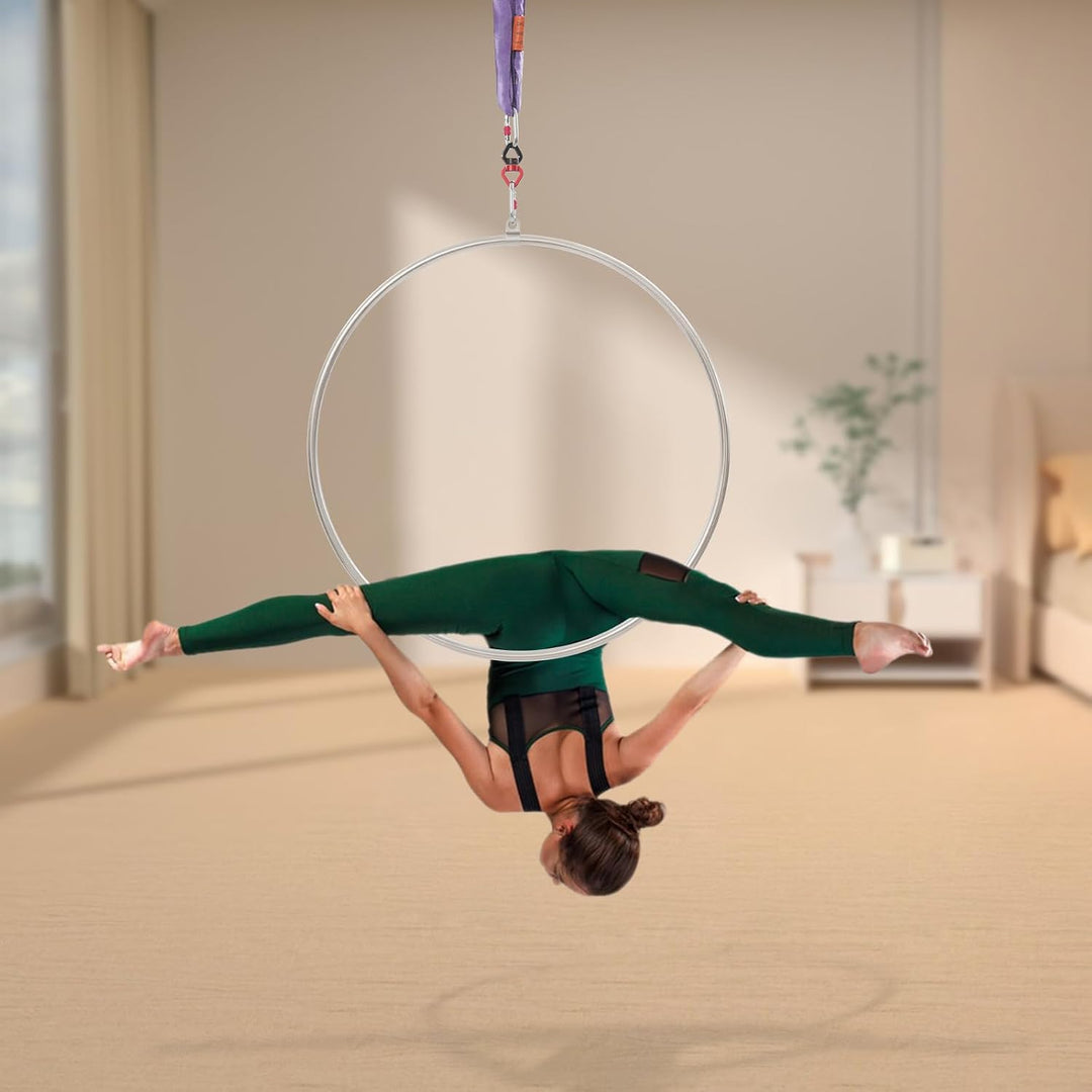 Aerial Hoop, 95x95cm Luftreifen-Bausatz, Luftreifen, Aerial Dance Zirkusring für Yoga Akrobatik Gymn
