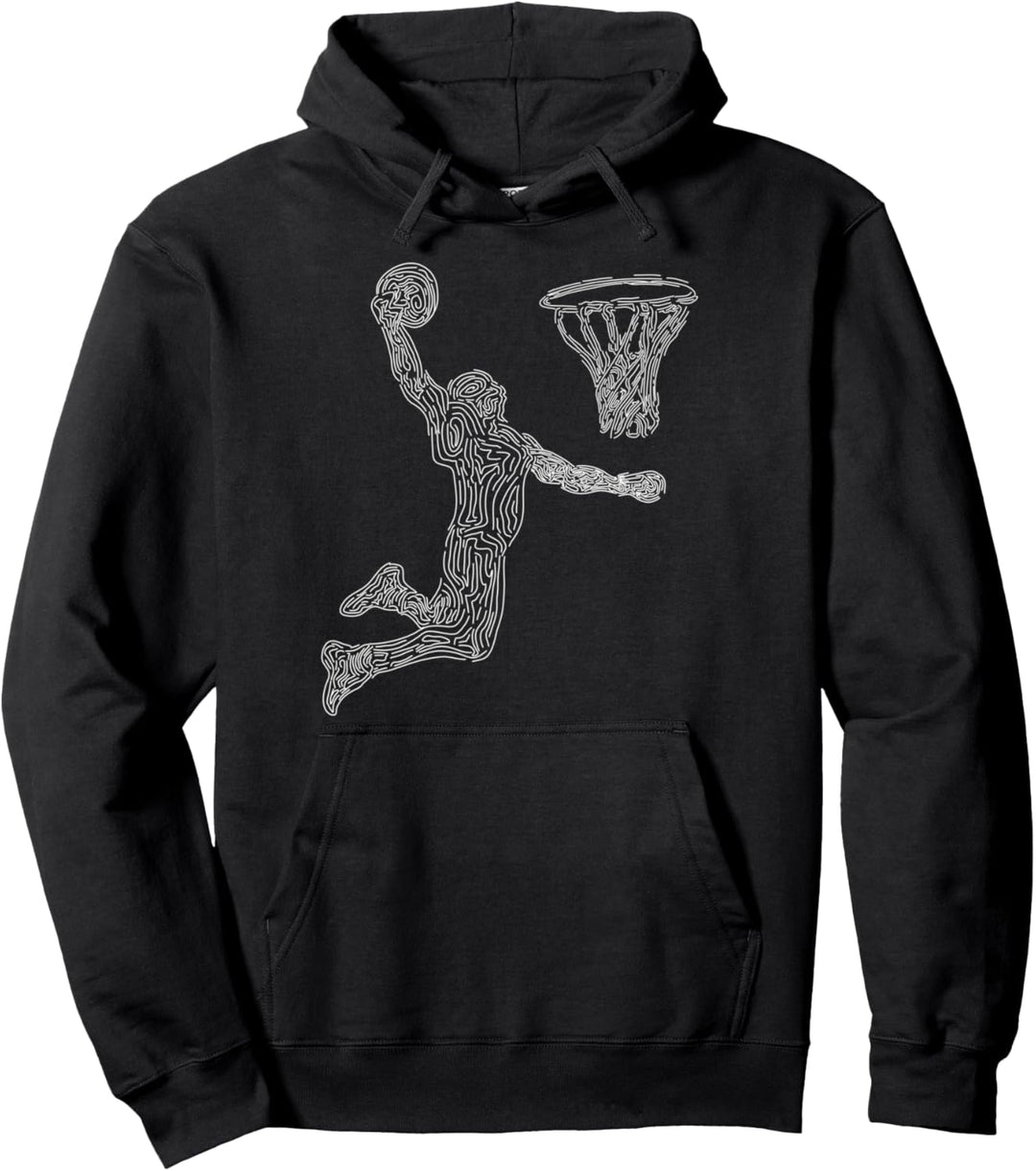 Jungs Dunking Basketballer Korbleger Sport Grafik Pullover Hoodie