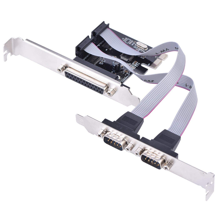 2 Port Serielle RS232 PCI Express Schnittstellenkarte,PCI-E zu Dual RS-232 Serial Port+1 DB25 Parall