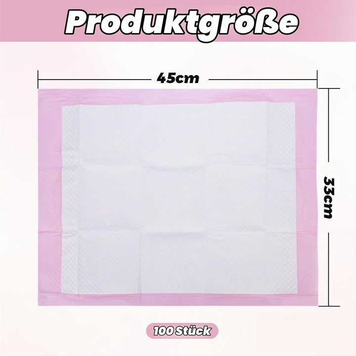 100 Stück Baby Wickelunterlage Einweg, Betteinlagen Einweg, 33 × 45 cm, Saugfähige Inkontinenzunterl
