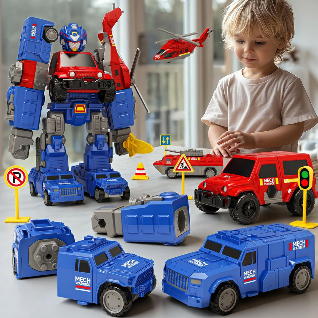 Gzsbaby Magnetische Bausteine Auto, 30 PCS Magnetischer Verformung Roboter mit Aufbewahrungsbox, Mag
