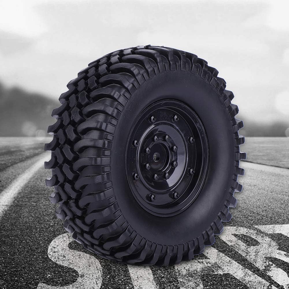 Dilwe RC Autoreifen, 100mm Durchmesser Reifen Zubehör für 1/10 Ferngesteuertes Auto(Schwarz), Schwar