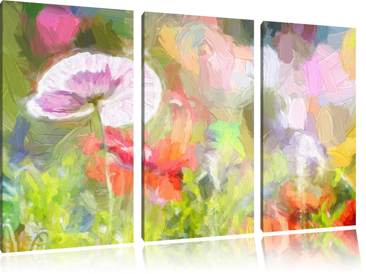 Pixxprint Kalifornischer Mohn im Frühling als Leinwandbild/Grösse: 3 Teilig (120x80 cm) cm/Wandbild/