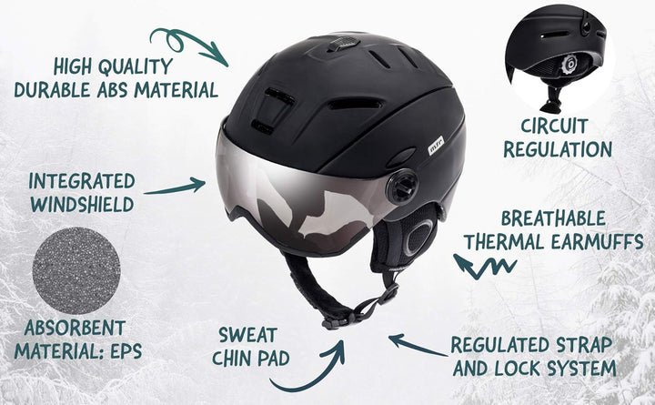 meteor Skihelm Kinder Snowboard Helm Herren Ski Helmet fur Mädchen Jungen Skihelm Damen