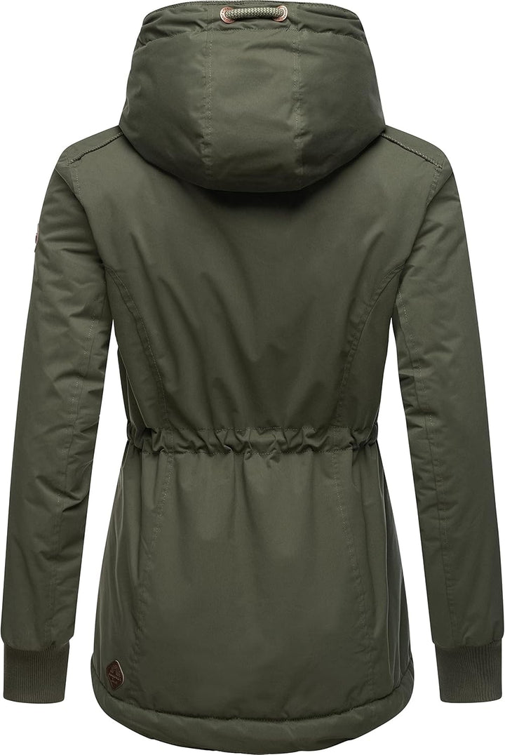 Ragwear Damen Winterjacke Outdoorjacke wasserdicht mit Kapuze YM-Danka XS-6XL XL Dark Olive22, XL Da