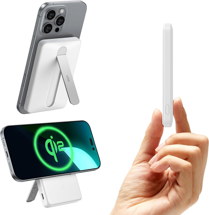 ESR MagSafe Power Bank 5000mAh, QI2-Zertifizierte Magnetische Power Bank, 1,5cm Ultrakompakte Powerb