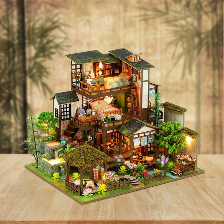 Miniatur Haus Bausatz, Kreatives DIY Puppenhaus aus Holz, Holzpuzzle für Erwachsene &amp; Jugendliche, I