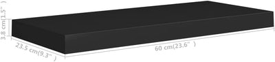 FIRBNUS Floating Wall Shelf 60x23,5x3,8 cm 4 STK. Hängeregal Regale Schweberegal Wandregale Regalbod