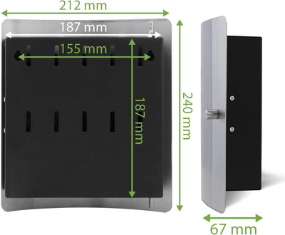 banjado® Design Schlüsselkasten aus Edelstahl mit Motiv Kühe für 10 Schlüssel - Schlüsselschrank zur