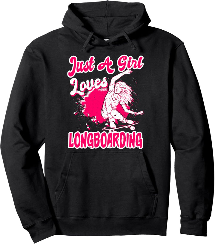 Nur ein Mädchen Longboard skaten Geschenk Skaterin Longboard Pullover Hoodie