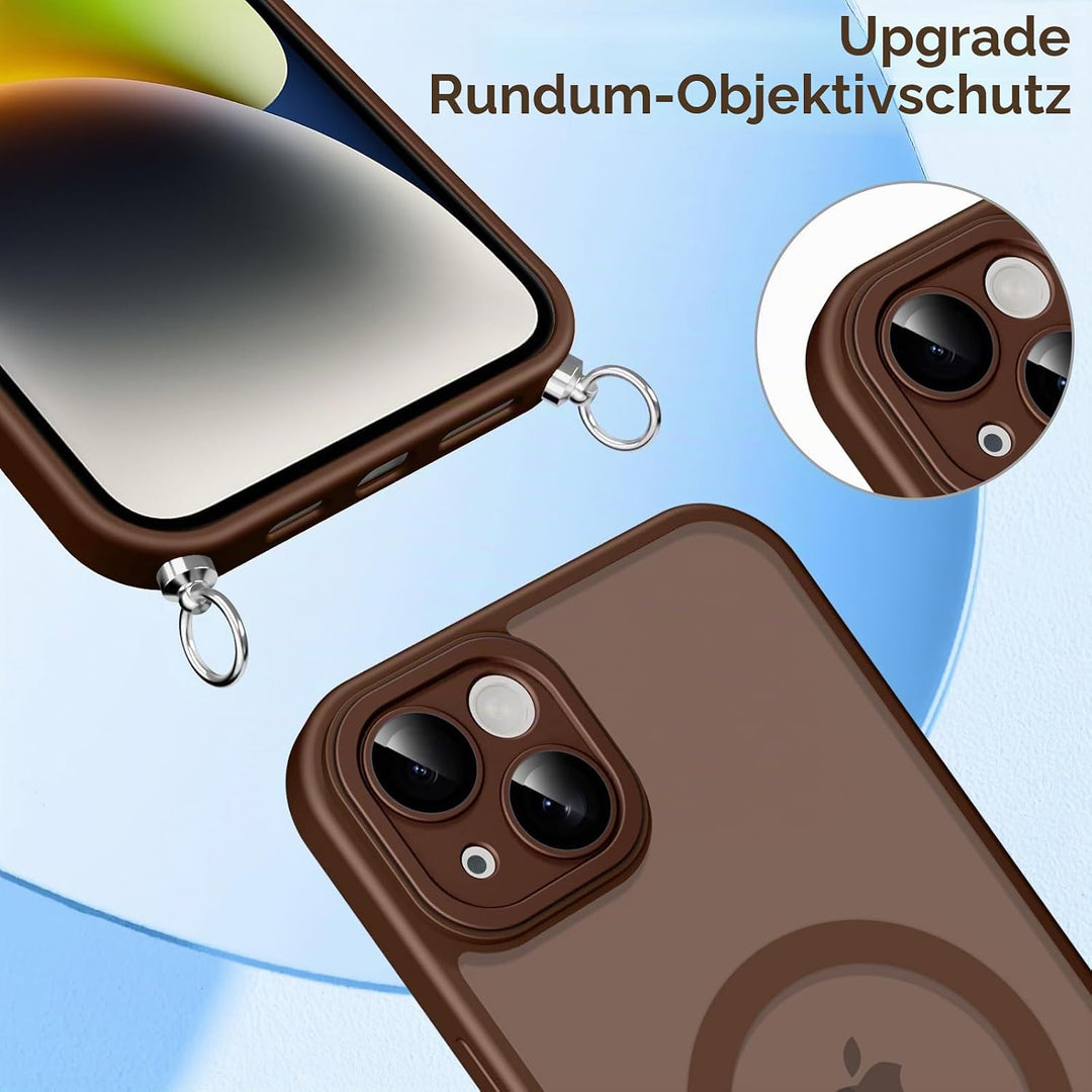 Pnakqil Magnetische Handyband mit Band für iPhone 14 Hülle -Necklace HandyHülle Durchscheinende mit