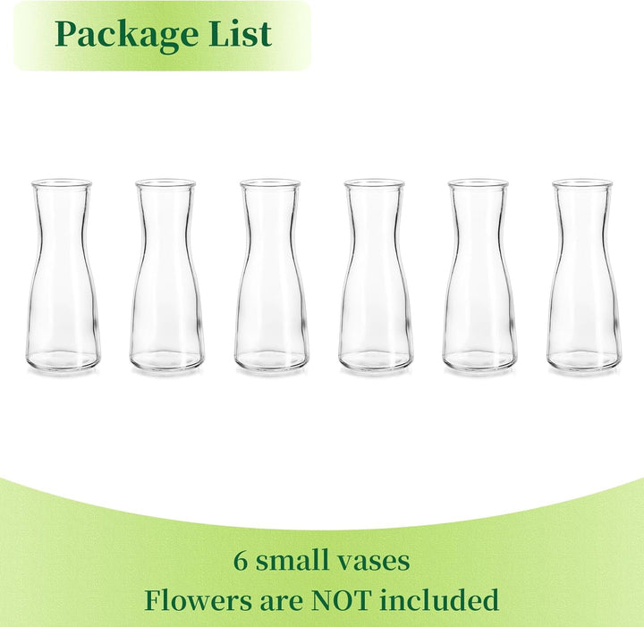 Hewory Kleine Vasen für Tischdeko Hochzeit: 6 Vase Glas Vasen Klein Tischdeko für Hochzeitsdeko - Mo