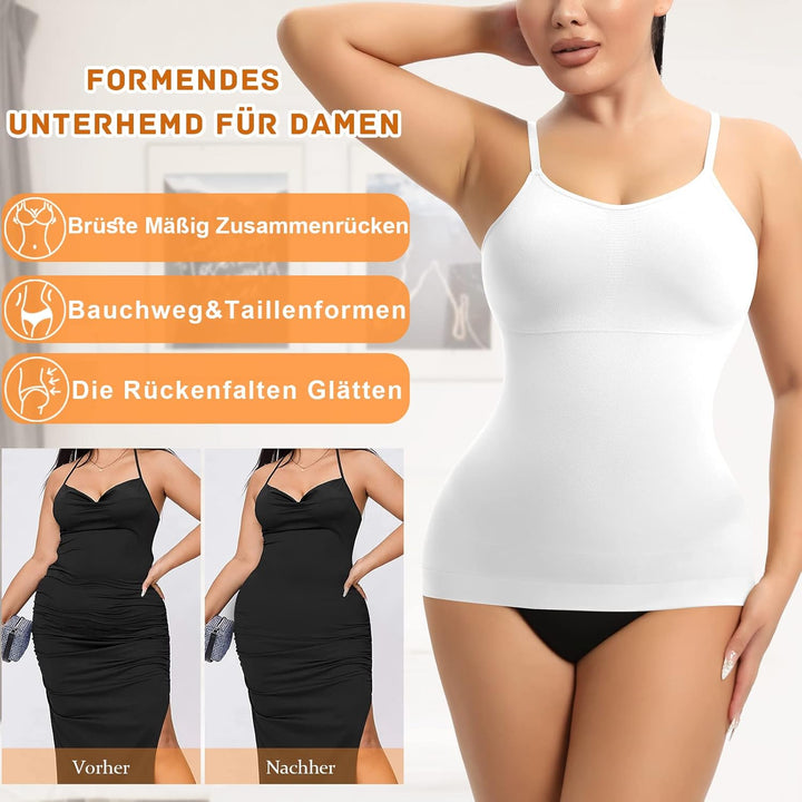 YARRCO Damen Shape Unterhemd Bauchweg Hemdchen Shapewear Trägertop Shaping BH Hemd Formendes Top Bod