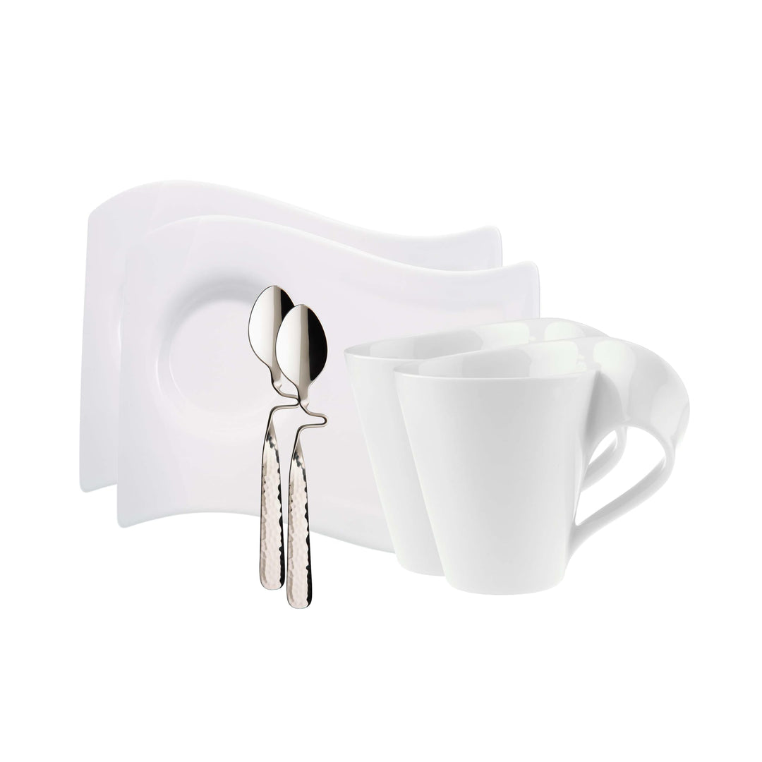 Villeroy und Boch - NewWave Caffè Kaffeetassen-Set, 6 tlg., eleganter Kaffeegenuss, Premium Porzella