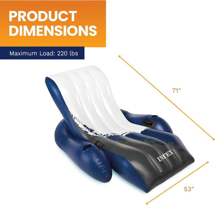 Intex Floating Recliner Lounge - Aufblasbarer Badelounge, mehrfarbig, 180 x 135