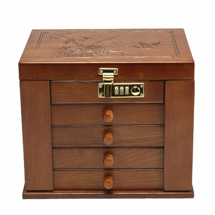 Schmuckschrank Holz Schmuckkästchen 5 Schichten Schmuckschatulle Schmuckkasten aus Holz Schmuck Orga