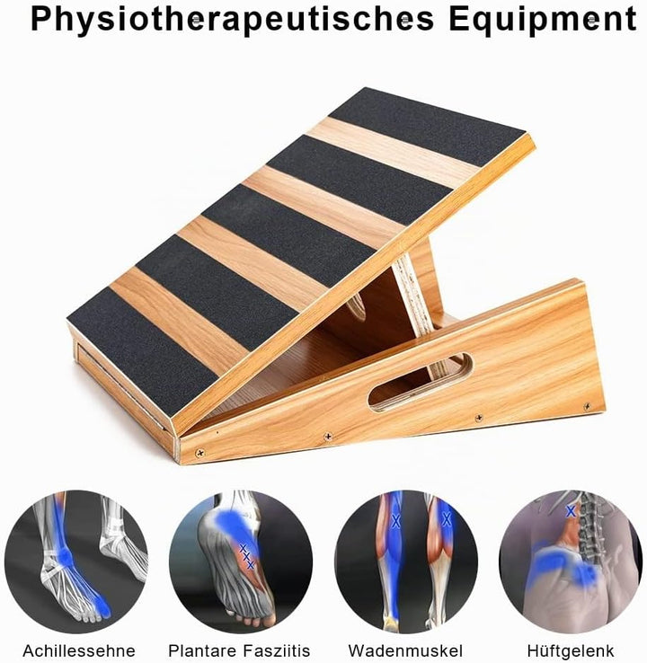 Strongtek Professionelles Slant Board Schrägbrett aus Holz, verstellbarer und tragbarer Wadendehner,