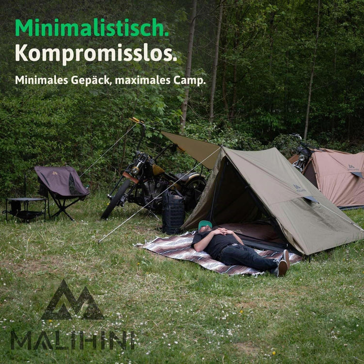 MALIHINI Camping Isomatte selbstaufblasend | Fusspumpe &amp; Kissen | 10 cm dick | Ultraleichte aufblasb