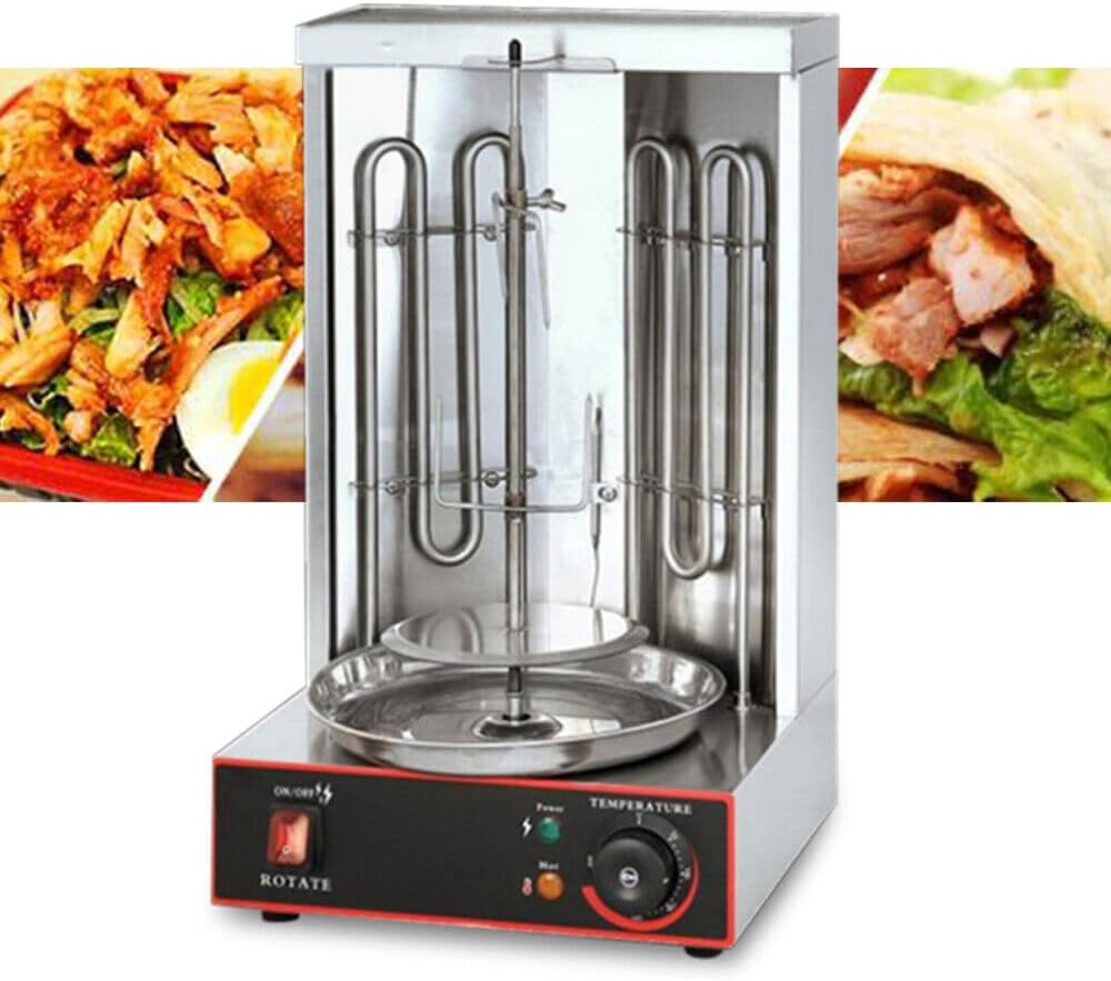 Döner-Vertikal-Multigrill 3KW Dönergrill Edelstahl Grill 0-300 Grad Kann zum Grillen von Lamm- und H