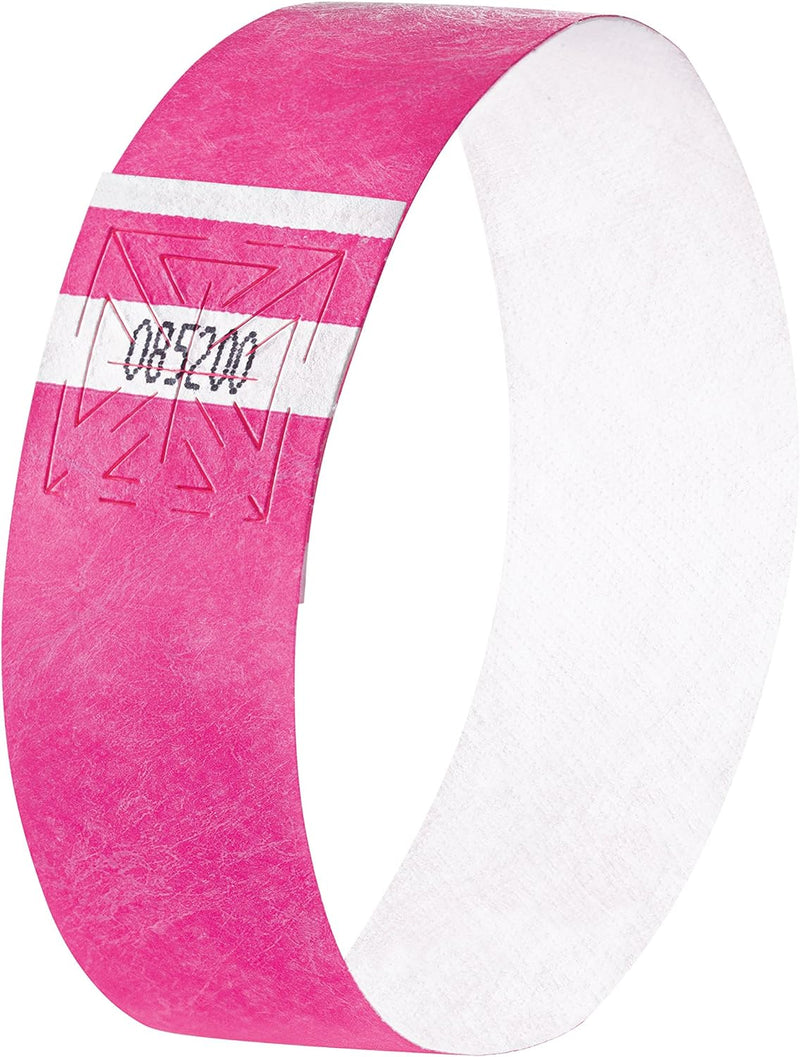 SIGEL EB210 Einlassbänder Super Soft, 120 Stück, neon pink, Festival Armbänder 120 Stück neon pink,