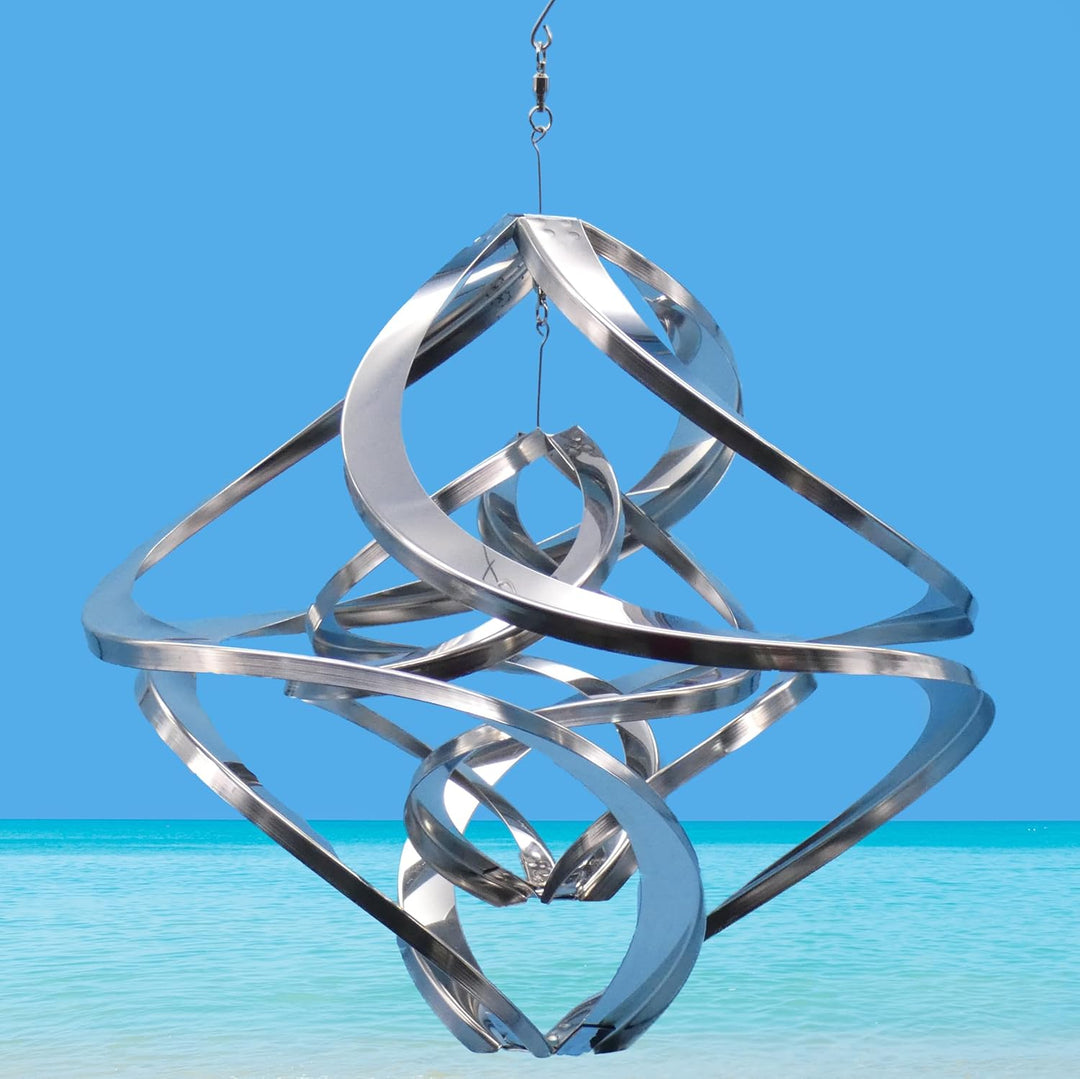 Pommerntraum ® | Edelstahlwindspiel ROSTFREI Windspiel Edelstahl Winddancer Double-Twister Twister G