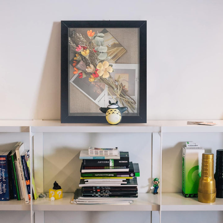 GraduatePro 3D bilderrahmen 23x28 zum befüllen schaukasten Wand für Schwarz Objektrahmen Hochzeit Bo