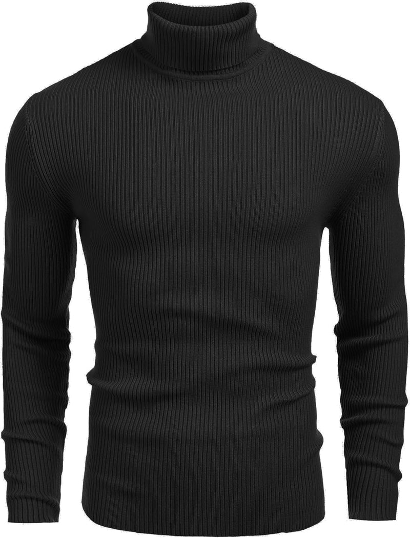 COOFANDY Herren Rollkragen Pullover Langarmshirt Feinstrick Sweater Rollkragen Freizeit Slim fit Bas