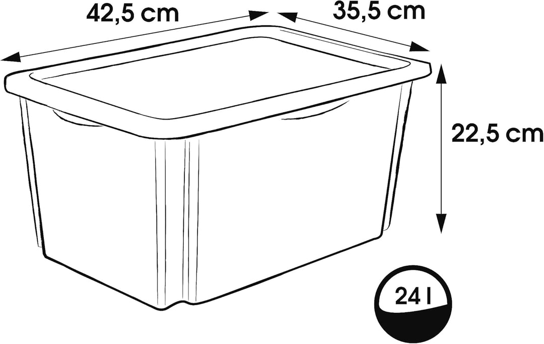 keeeper Micky Maus Aufbewahrungsbox mit Deckel, Dreh- und stapelbar, Für Kinder, 24 l, Karolina, Clo