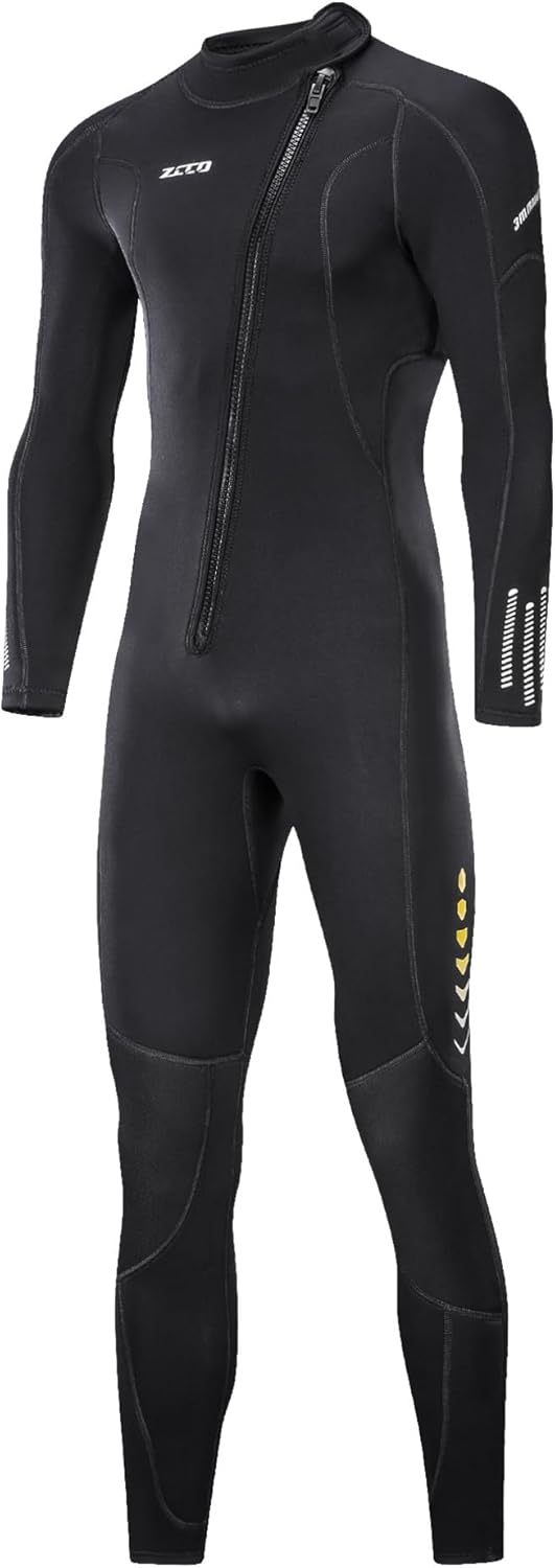 ZCCO Ultra-Stretch-Neoprenanzug, 3 mm, Frontreissverschluss, Ganzkörper-Tauchanzug, einteilig, für M