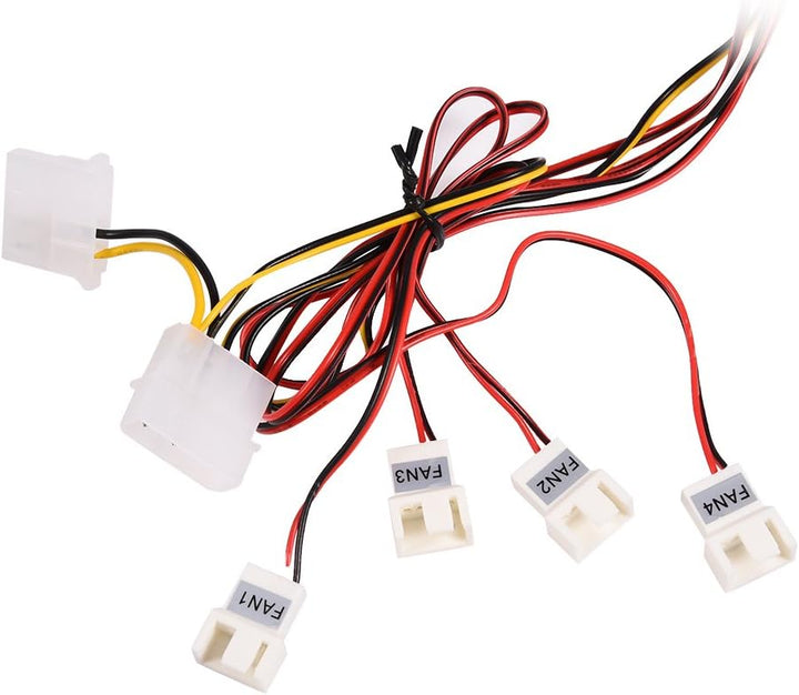 Richer-R Lüfter-Controller, 4-Kanal Lüftergeschwindigkeit Regler Kontroller Lüftersteuerung,3Pin+4Pi