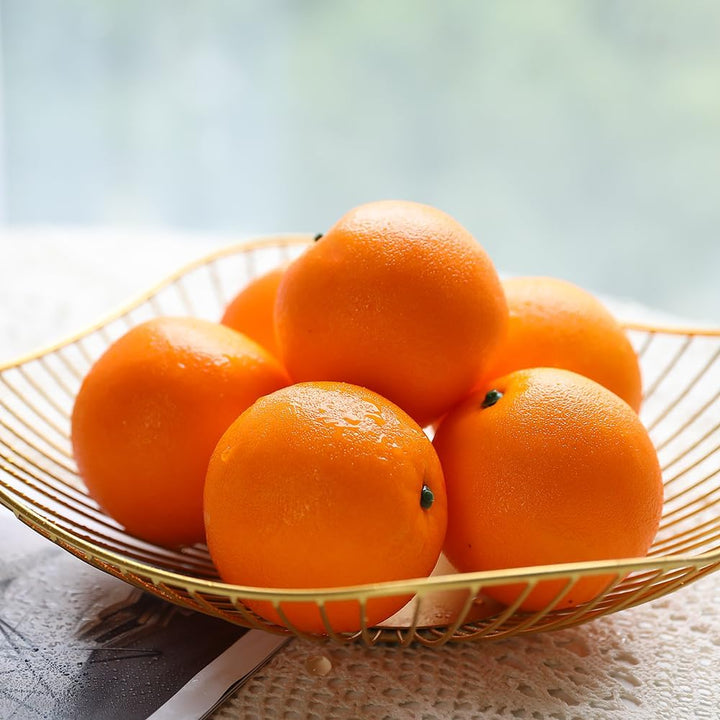 Veryhome 6 Stück künstliche orangefarbene künstliche Früchte aus Kunststoff für Zuhause, Haus, Küche