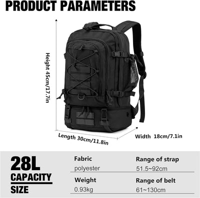 Mardingtop 28L Rucksack Taktischer Rucksack Wanderrucksack Trekkingrucksack Angelrucksack für Surviv