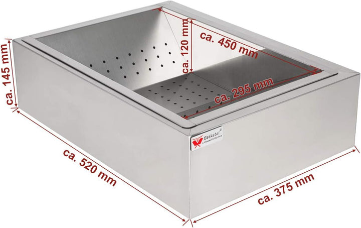 Beeketal 'BPAS-1' Profi Gastro Pommes Abtropfschale aus Edelstahl 2-teilig (Frittierseiher Grundgest