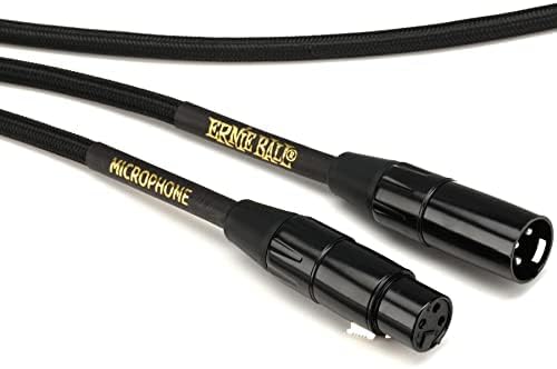 Ernie Ball Geflochtenes XLR-Mikrofonkabel männlich/weiblich 6,10 m (20 ft) - Schwarz Braided Black 6