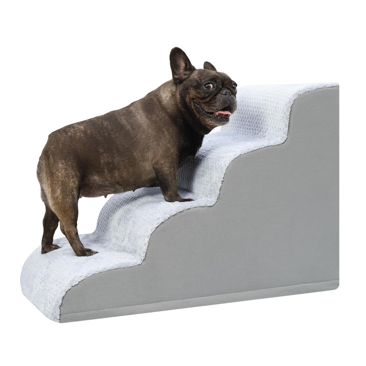 KSIIA Hundetreppe 4 Stufen, 50cm Hoch Haustiertreppe Hundetreppe für Kleine Hunde, Katzentreppe Hund