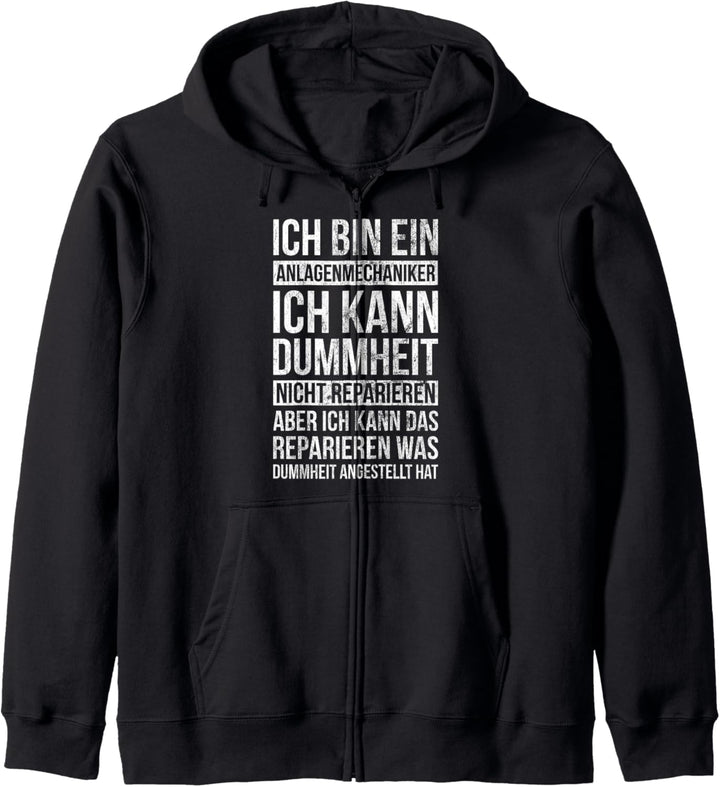 Kann Dummheit Nicht Reparieren Klempner Anlagenmechaniker Kapuzenjacke