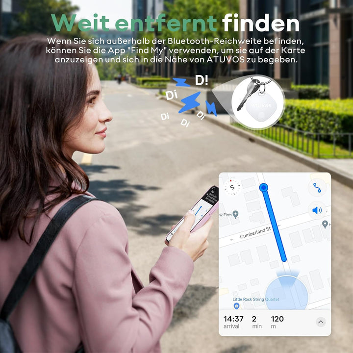 ATUVOS Air Tag Schlüsselfinder Keyfinder 1 Pack, Smart Tracker Kompatibel mit Apple Wo ist? APP (iOS